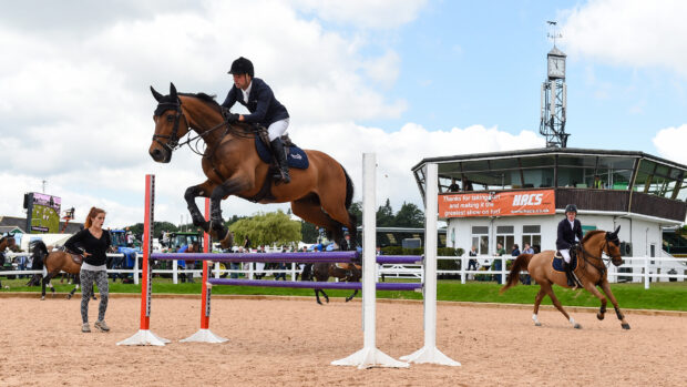 Riders warming up at the Great Yorkshire Show