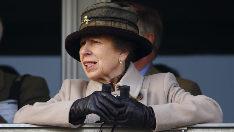 The Princess Royal watching racing at Cheltenham