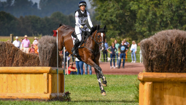 Izzy Taylor riding Monkeying Around at the 2021 European Championships in Avenches.