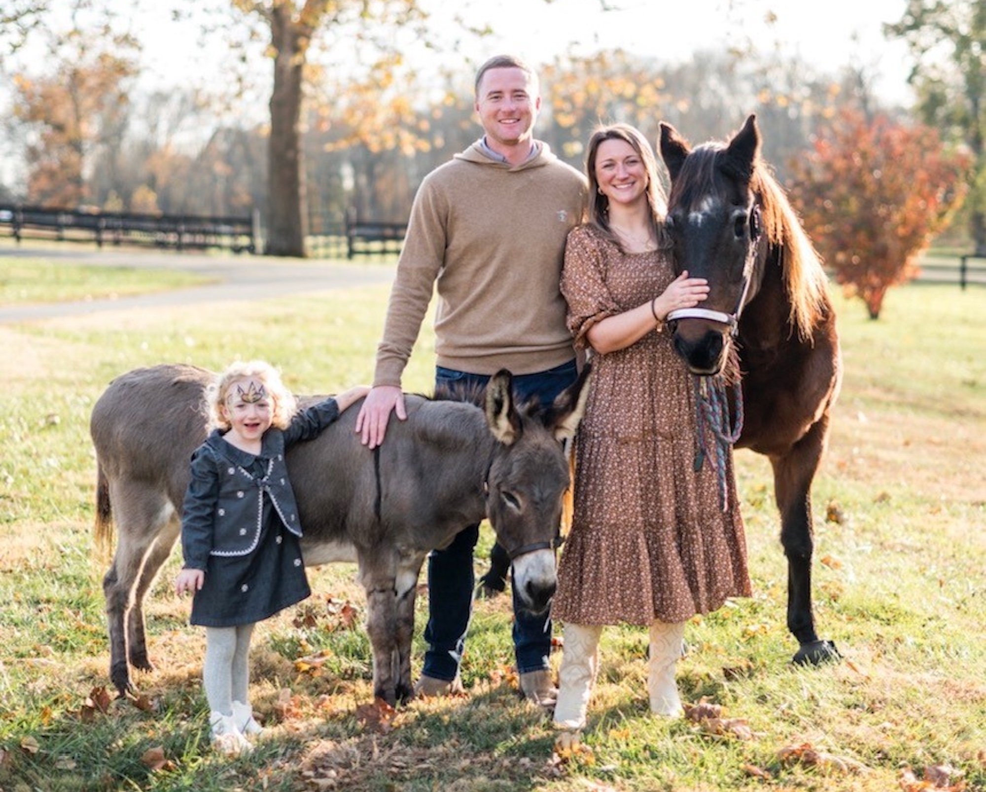 Paige and her family with Fancy and Rosie