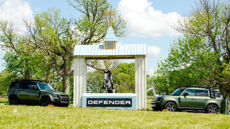 Emily Hamel and Corvett jump their final five-star cross-country fence together before he retires, at Kentucky Three-Day Event 2026.