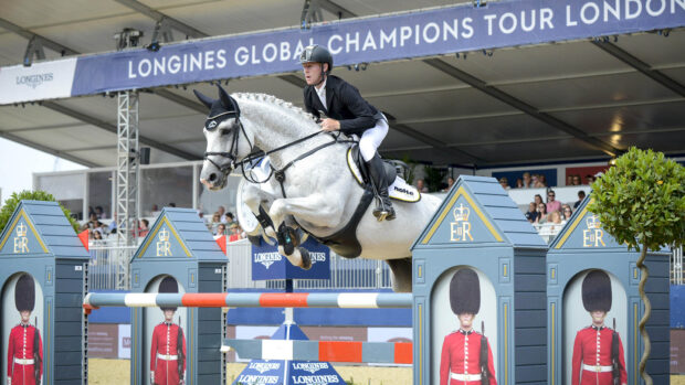 Marcus Ehning and Cornado NRW competing at the Longines Global Champions Tour of London.