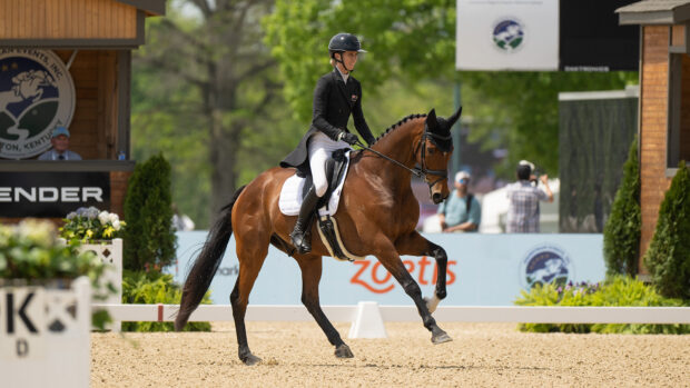 Monica Spencer and Artist in the Kentucky Three-Day Event dressage 2026.