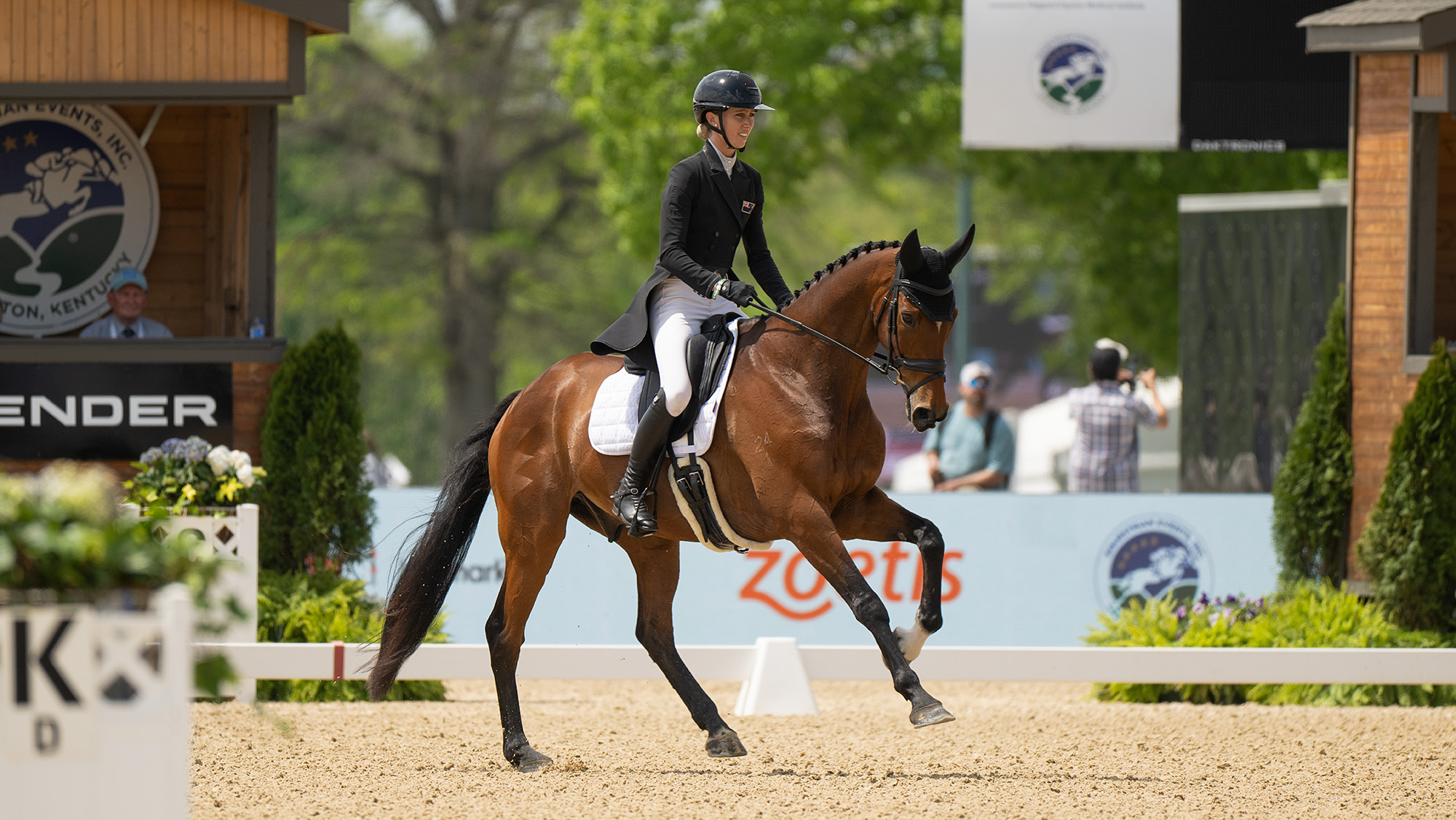 Super thoroughbred scores new personal best for Kentucky dressage lead