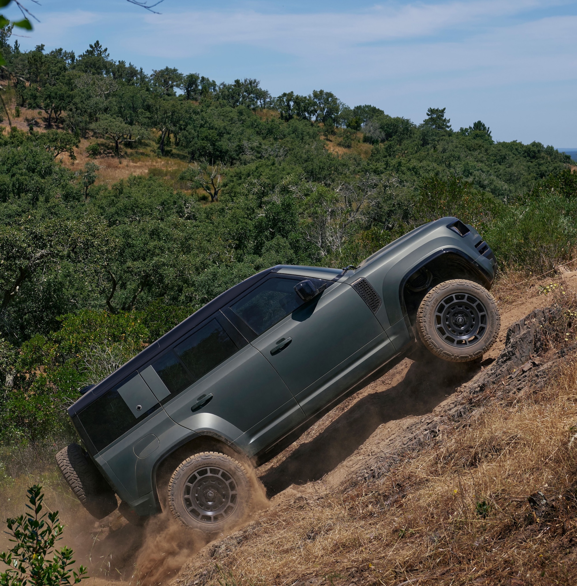 A Defenda OCTA going up a steep hill