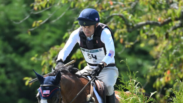 Boyd Martin riding at the Paris Olympics.