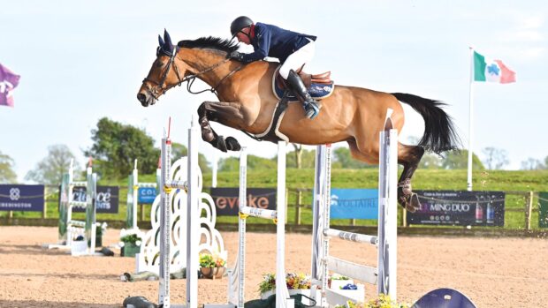 John Whitaker and Equine America Unick Du Francport fly to victory in the CSI2* grand prix at Chard, Somerset.