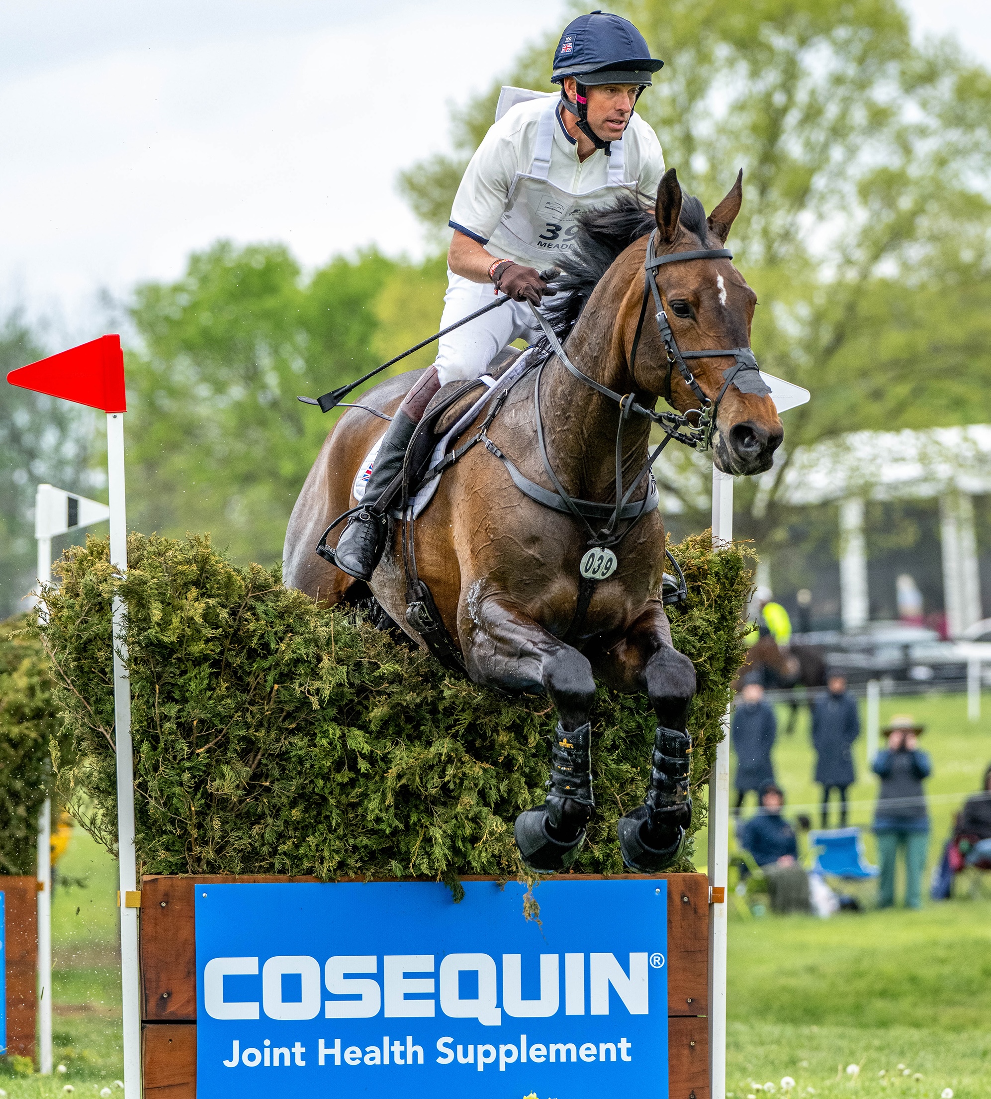 Harry Meade and Grafennacht clear a cross-country fence on the way to fourth at Kentucky Three-Day Event 2025.