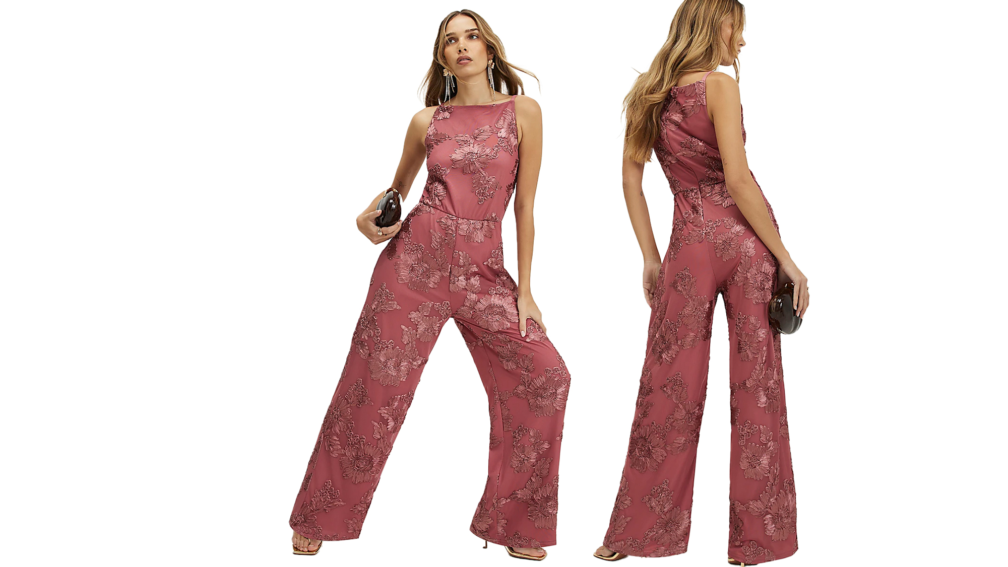 River Island Pink Cornelli Halter Jumpsuit