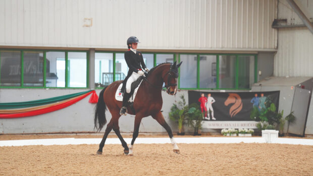 Ruby Hughes riding Farrell at Myerscough College High Profile.