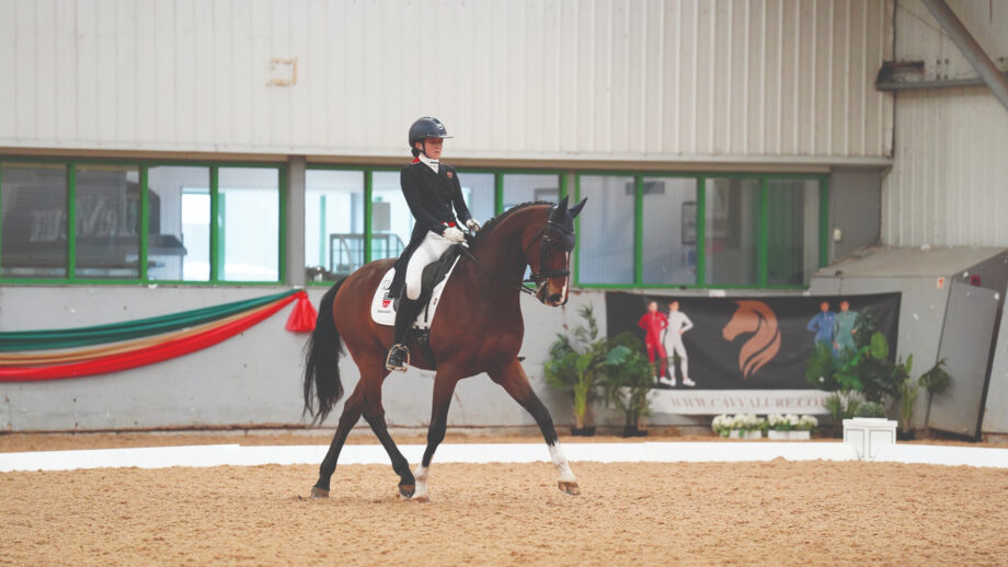 Ruby Hughes riding Farrell at Myerscough College High Profile.