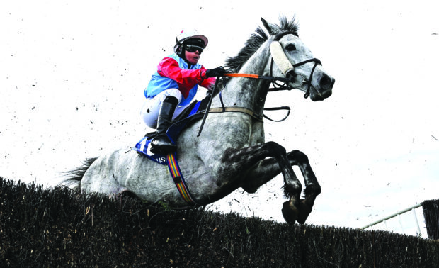 The Gradual Slope, with Nicole Lockhead Anderson up, jumps the last on their way to winning the Blackrock College AFC Ladies National Handicap Steeplechase during day one of the Fairyhouse Easter Festival at Fairyhouse Racecourse in Ratoath, Meath.