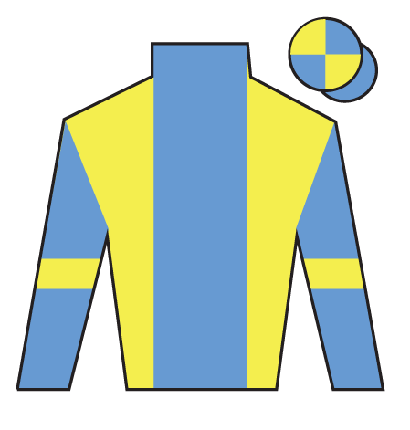 Silks to be worn by Answer To Kayf's jockey in the 2026 Grand National
