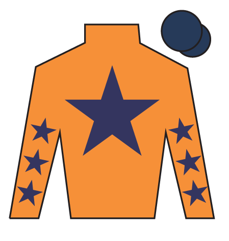 The jockey's silks for the only mare running in the 2026 Grand National, Panic Attack
