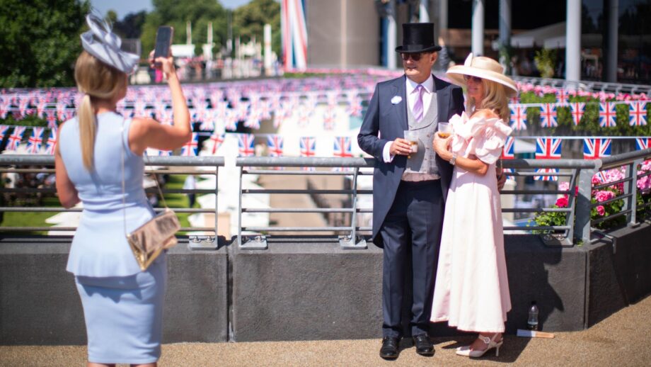 Racegoers having theor photo taken at Royal Ascot