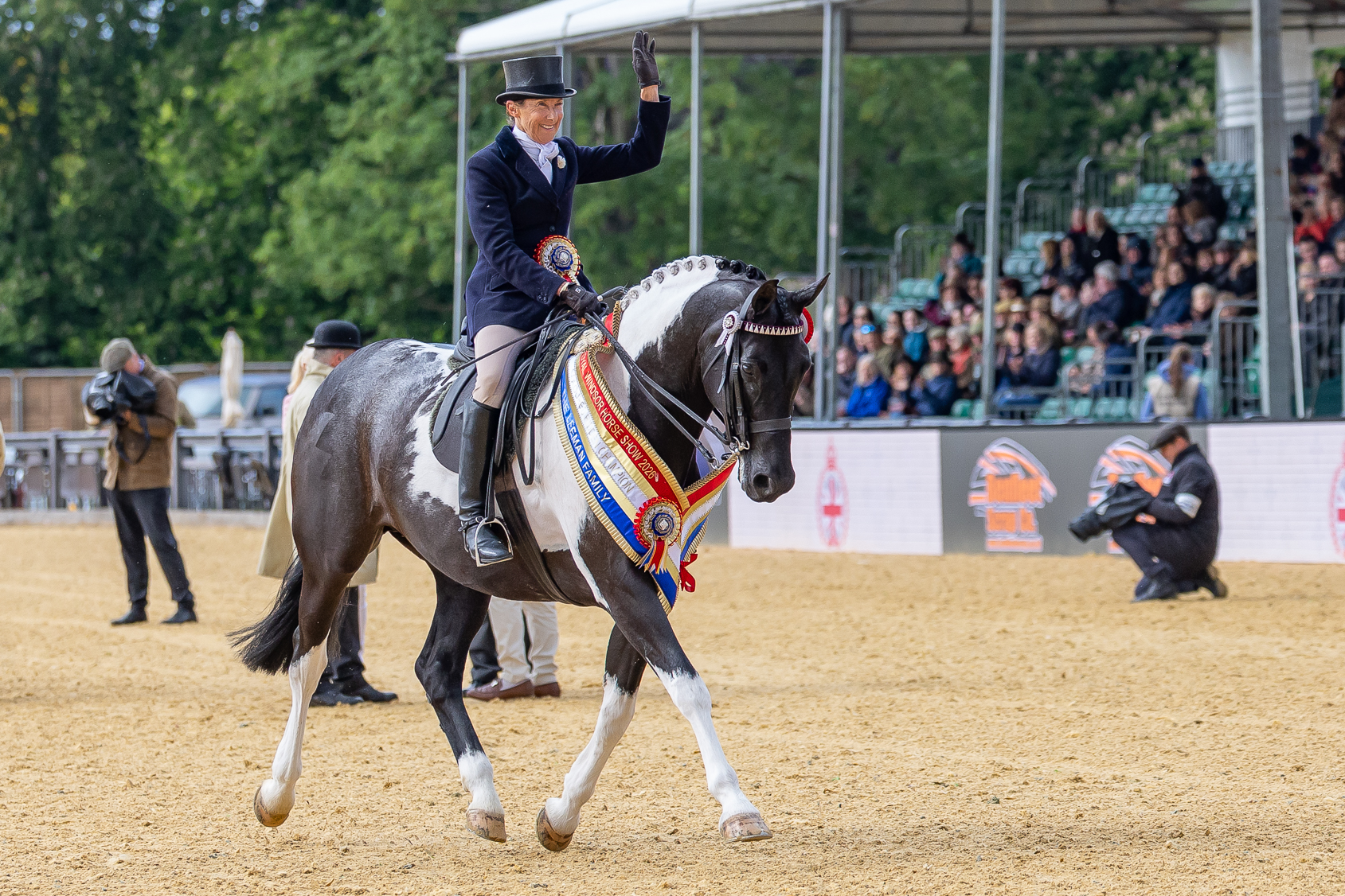 KBF Lucia and Jayne Ross trot from the Royal Windsor Castle Arena 
