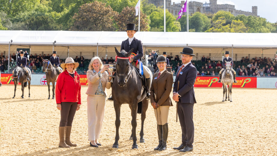 Laura Nicholson and Absolutely Lovely in The Count Robert Orssich Hack Championship at Royal Windsor Horse Show
