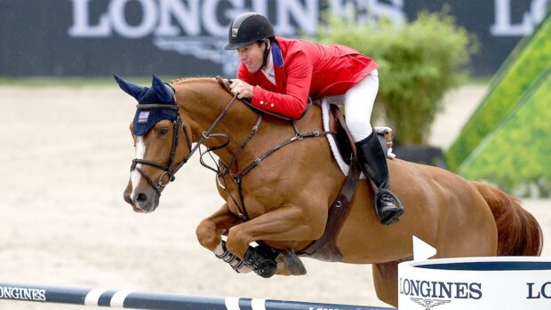Mclain Ward jumping at Rotterdam