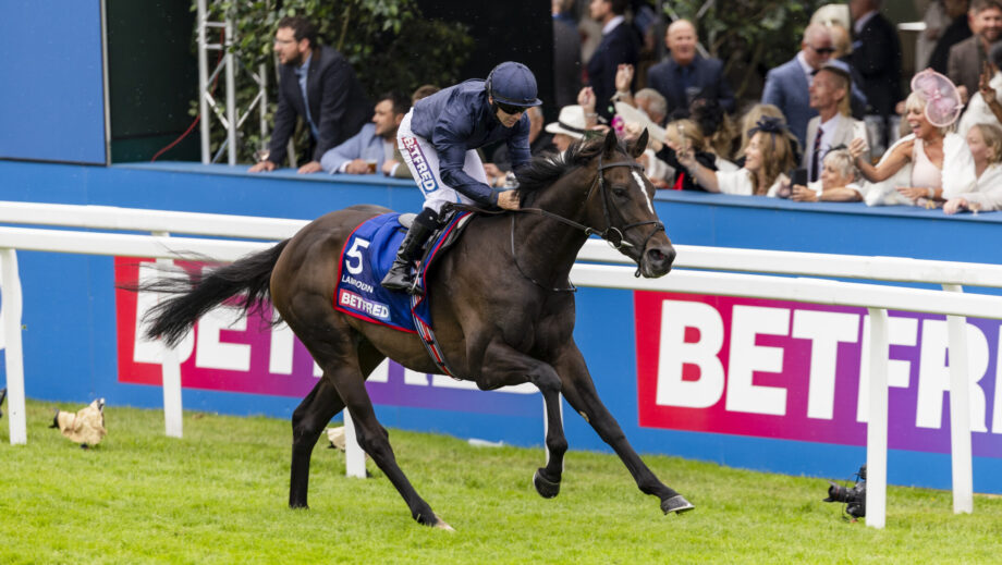 Wayne Lordan on Lambourn leads the Epsom Derby