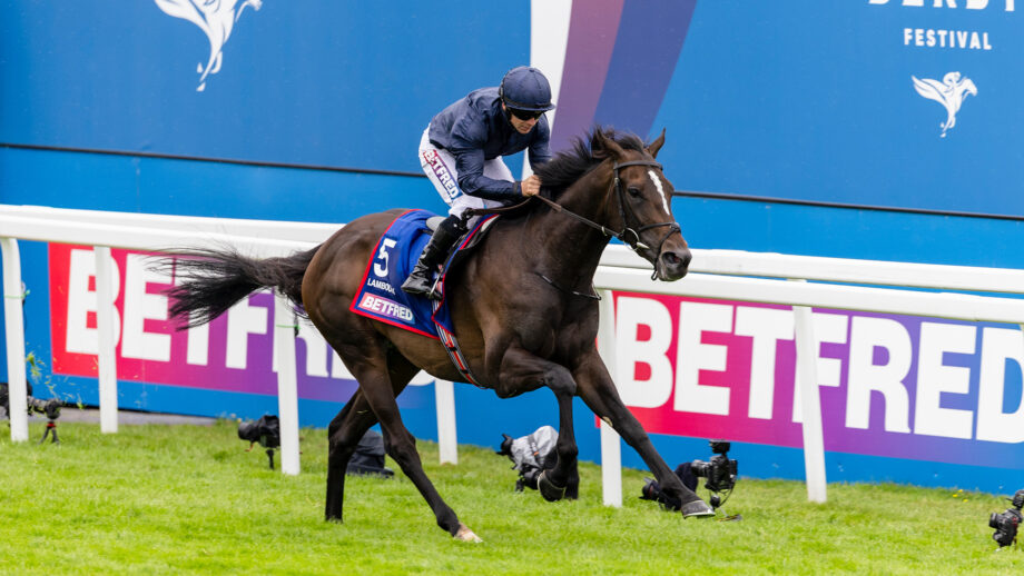 Wayne Lordan on Lambourn leads the Betfred Epsom Derby