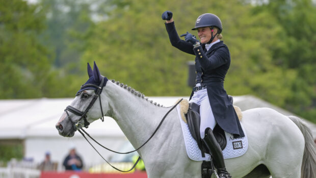 61 Lara de Liedekerke-Meier riding Hooney d'Arville during the dressage phase of the MARS Badminton Horse Trials at Badminton, near Tetbury in Gloucestershire in the UK between 6 - 10 May 2026