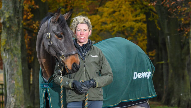 Badminton Horse Trials commentator Lucy Jackson with Willy Do during a Horse & Hound photoshoot in 2019.
