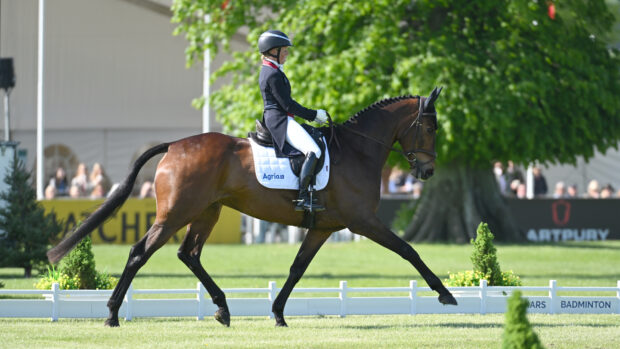Ros Canter and Lordships Graffalo in the dressage at Badminton 2025.