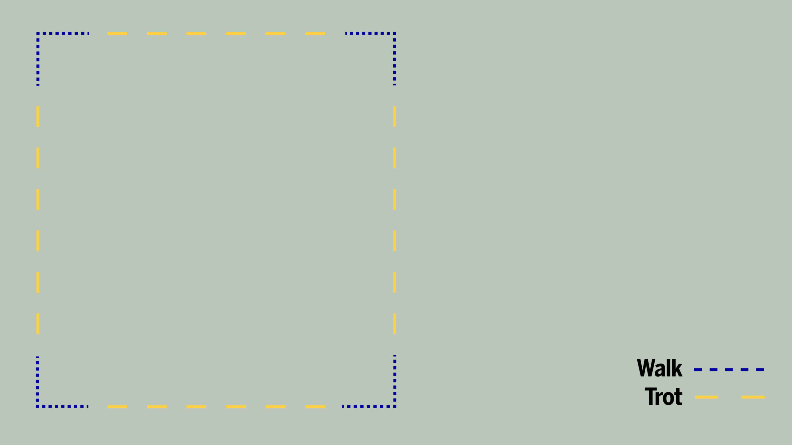 Diagram showing square for horses to practise corners
