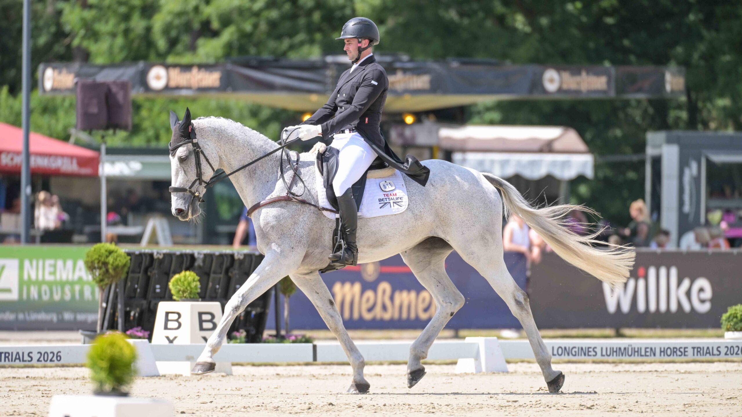Pictured Britain's Stephen Heal and Hagonda, who are overnight third following the first day of the CCI5* Luhmühlen Horse Trials dressage.