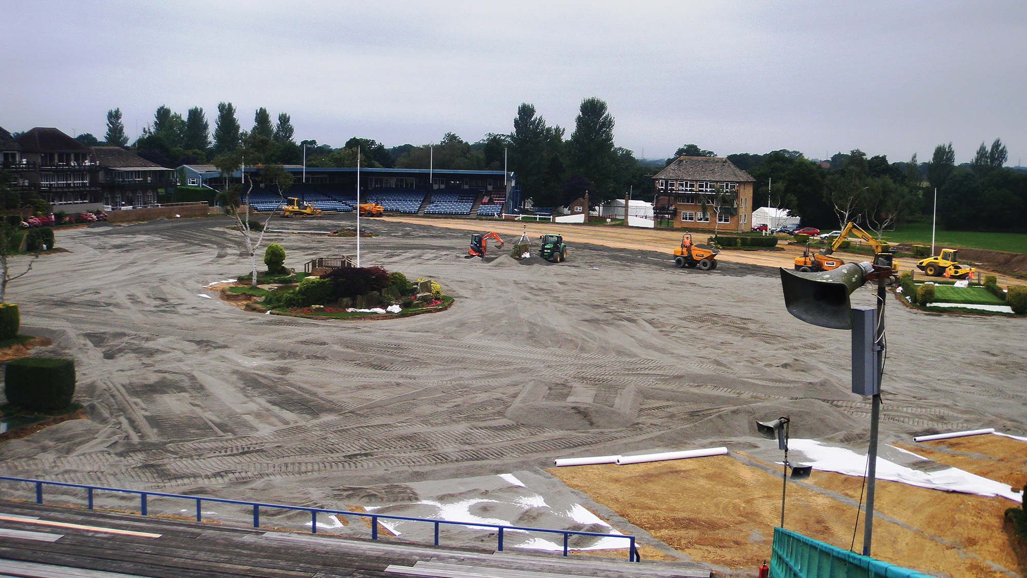Stone being put down underneath the International Arena