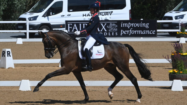 Charlotte Dujardin riding Brave Heart II in the grand prix at Hartpury Festival of Dressage
