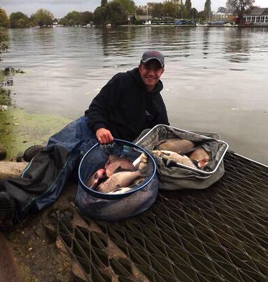 Tony Curd with part of his massive bream haul