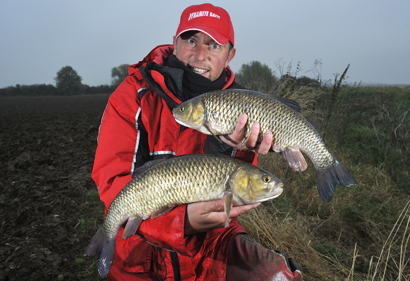 A pair of big chub caught for a Mail feature.