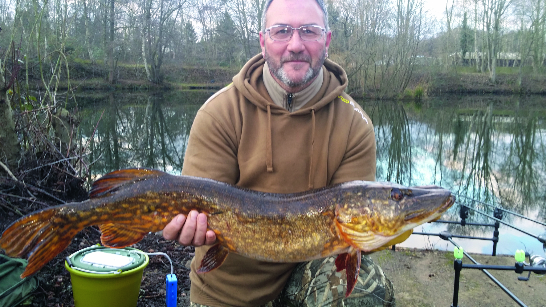 Golden pike are rare creatures, and the Layfield Lakes bailiff said this 11lb 2oz one landed by Ryan McLelland hadn’t been caught before and the lake’s owner didn’t know it was in there!