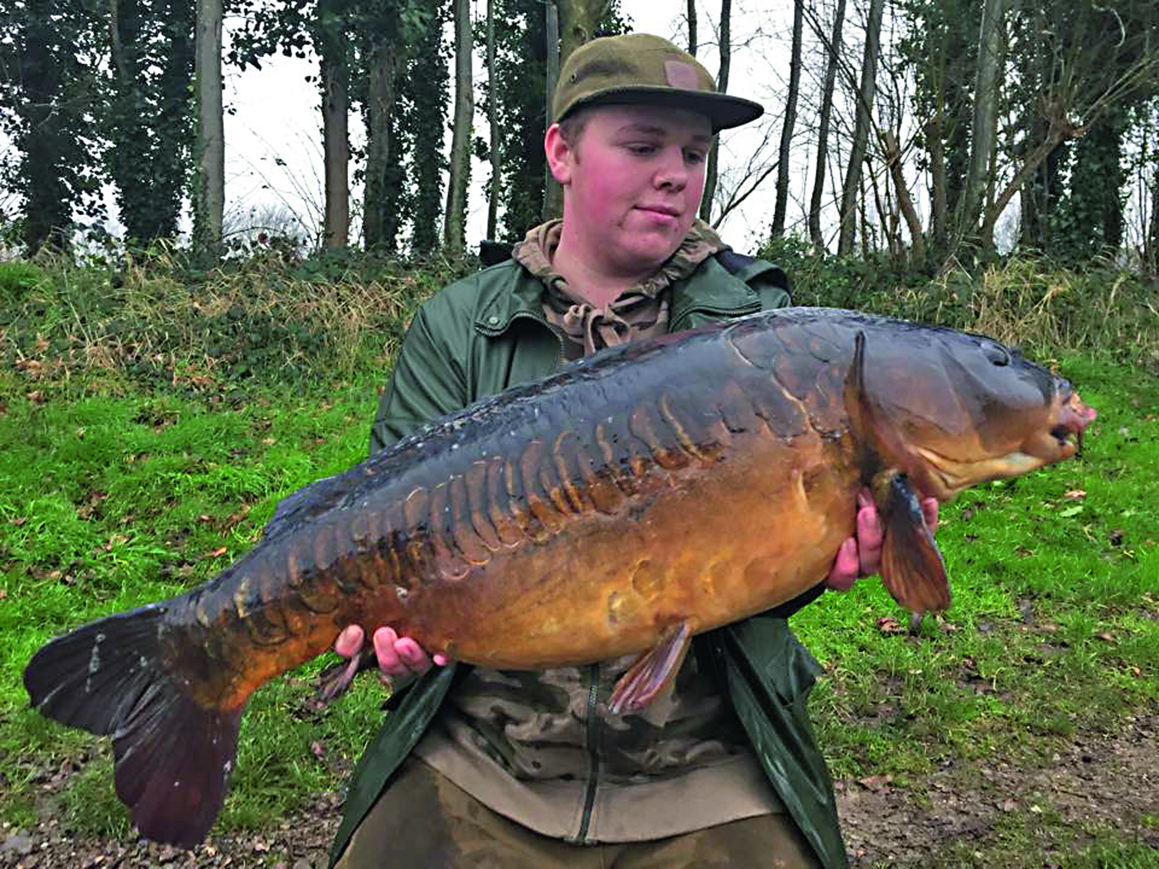 Joel Vassallo ventured out in strong wind and rain to bag this lovely 25lb 2oz mirror from Liswerry Pond.