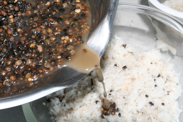 Its worth adding a little hemp as well as the water from this to create a slop that sinks quicker.