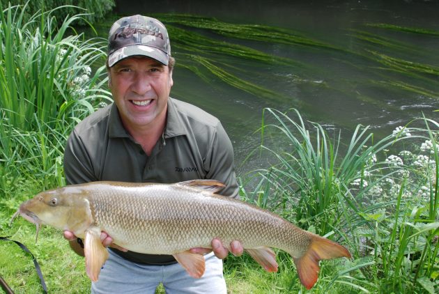 David Seaman, seen here with a barbel, is competing in the Sports Stars Fishing Championship.