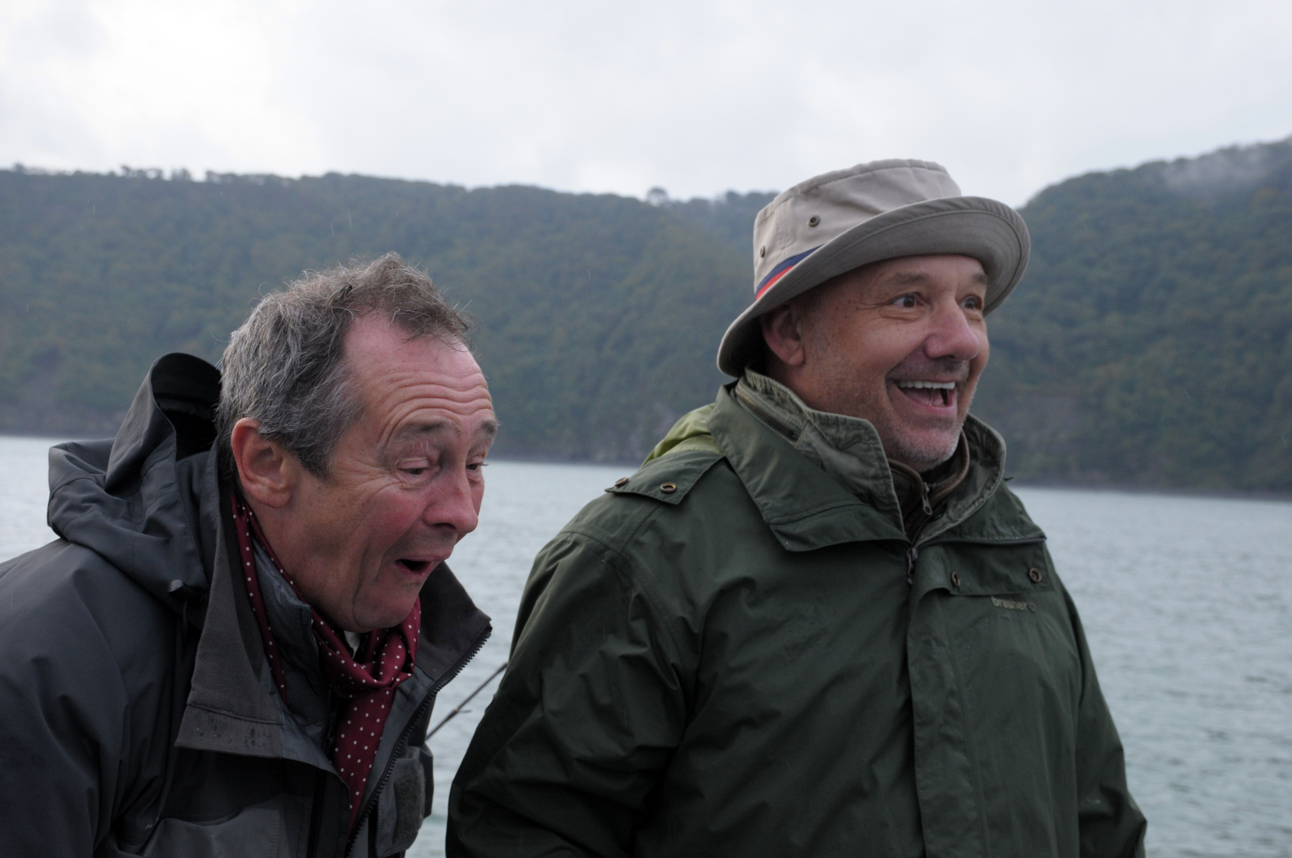Chit-chat, laughs, and fantastic fishing venues - that's Mortimer and Whitehouse Series 2. Pic: BBC/Owl Power