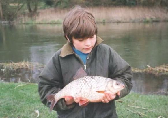 Jamie Cook caught big fish from a young age, including this jumbo river roach.