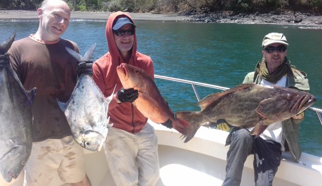 Panama fishing success before a nightmare - Andy (left), Jim (middle), Dicky (right)