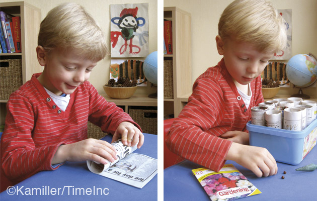 Making newspaper pots