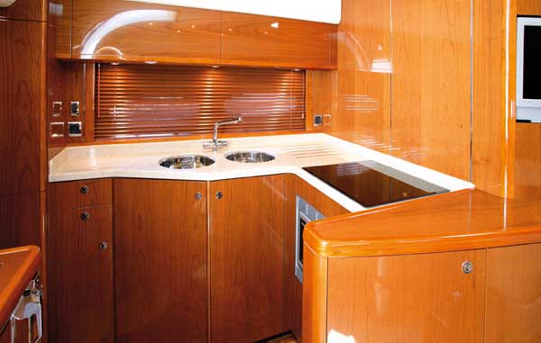 Galley | Princess V45 | Reviews | Motor Boats Monthly |