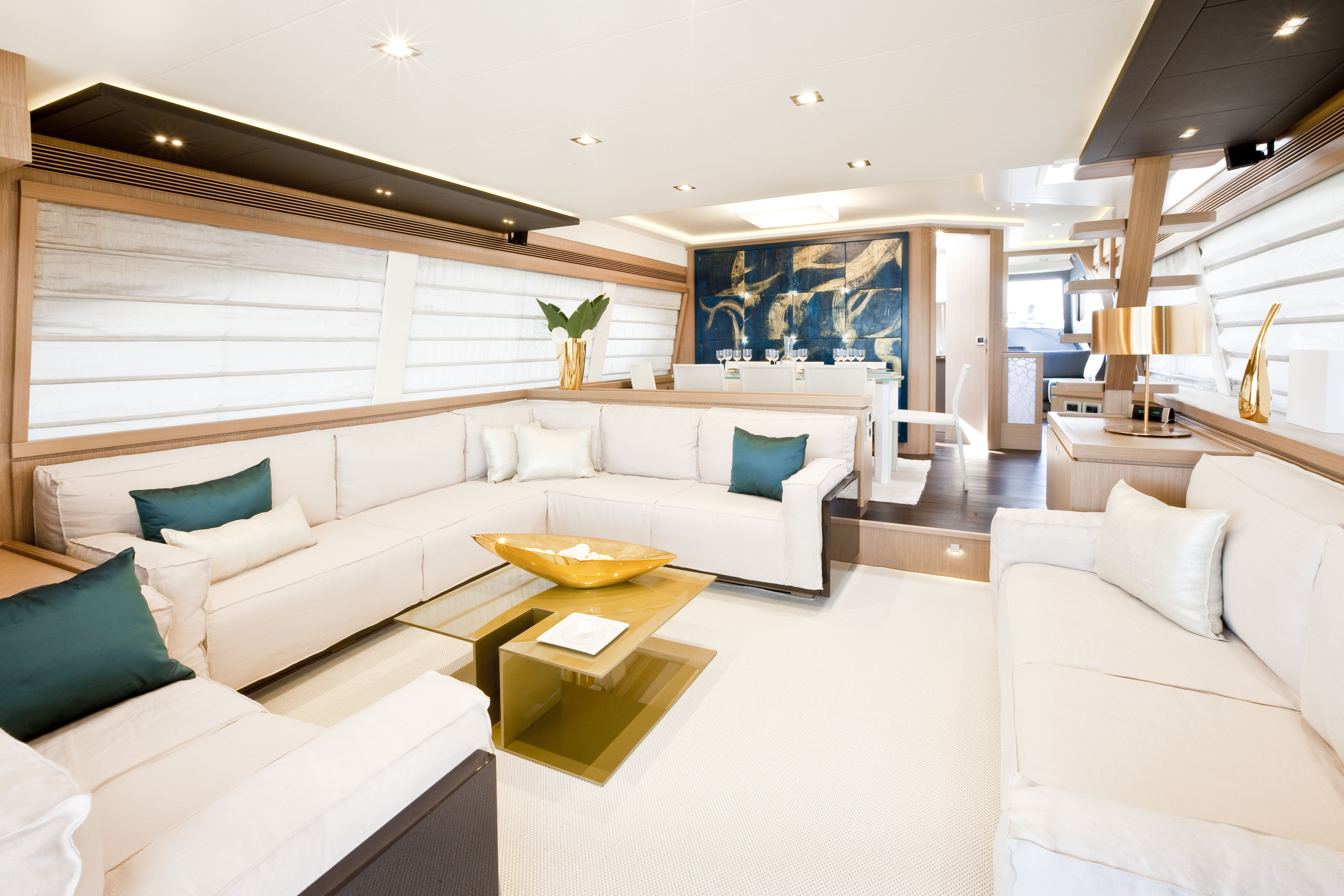 Ferretti 740 saloon aft