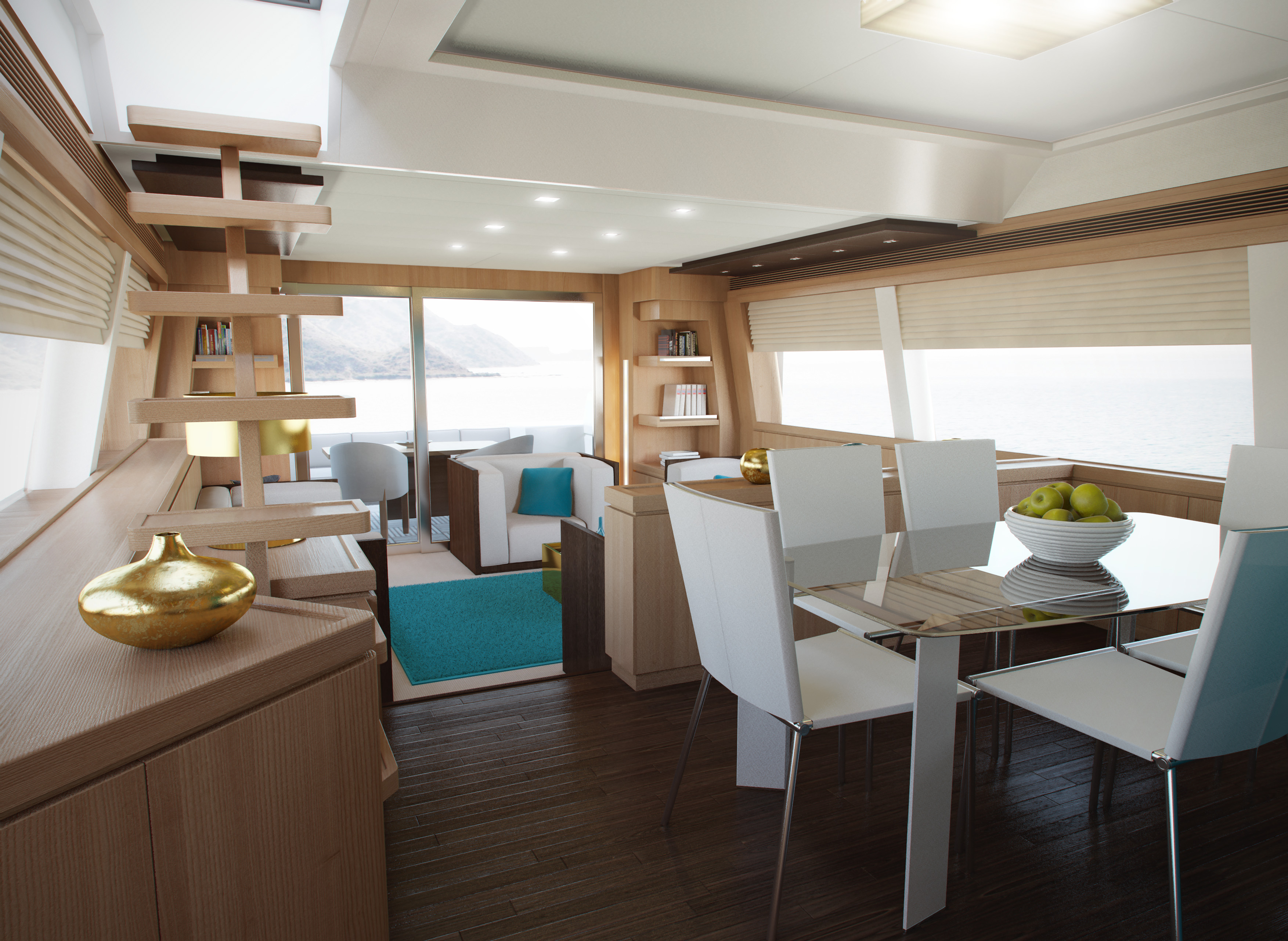 Ferretti 740 dining area