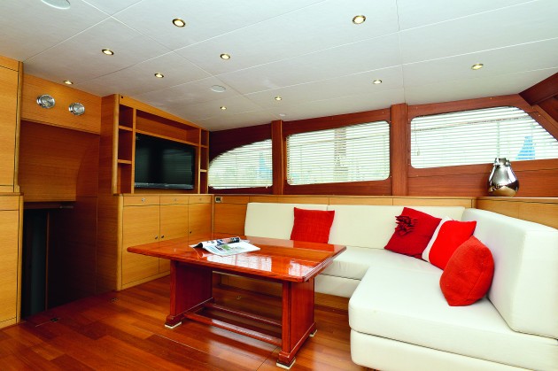 The interior saloon is light and airy, with plenty of space.