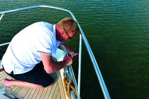 Once the windward line is secure you can take your time to sort out the others.