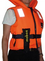 Mobos beacon attached to lifejacket