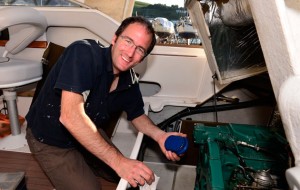 James inspecting the engine bay