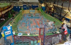 Vacuum infusing a moulding at the Sunseeker factory