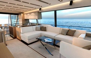 Prestige 680 - saloon looking aft